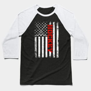 Hockey American Flag Patriotic Gift Baseball T-Shirt